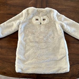 Mini Boden Harry Potter Hedwig Faux Fur Coat Sz 4-5 Discontinued